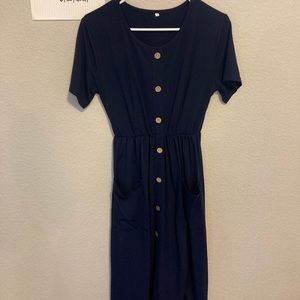 Navy Faux button down dress size medium